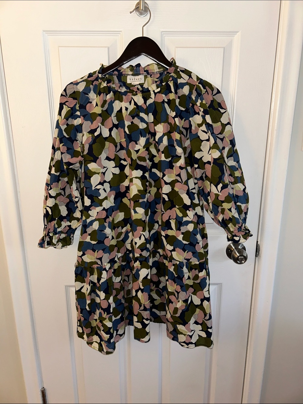 Velvet A line cotton dress size xs